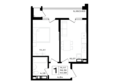 ЮЖНО: Планировка 1-комн 40,99 м²