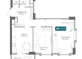 Золотой Берег, литер 3: Планировка 2-комн 58,55 - 59,14 м²