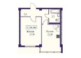 Новый город: Планировка 1-комн 39,8 м²