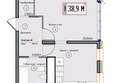 Миллениум: Планировка 1-комн 38,9 м²