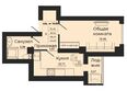 МЕЧТА, дом 3: Планировка 1-комн 38,34, 38,42 м²