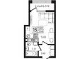 Яблоневый, оч.2 лит.1: Планировка Студия 23,5 м²