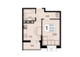 Эпос: Планировка 1-комн 34,5 м²