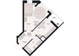 Кристалл: Планировка 1-комн 41,64 м²