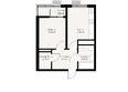 Альпина: Планировка 1-комн 40,92 м²