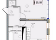 Миллениум: Планировка 1-комн 39,1 м²