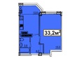 Николаевский 2, корпус 1: Планировка 1-комн 33,2 м²