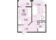 Портрет 2: Планировка 1-комн 31,88 м²