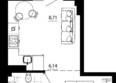 Линии: Планировка Студия 28,35 м²