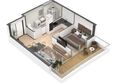 Скай Плаза, 4.0: Планировка 1-комн 47 м²