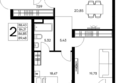 Листория, этап 3: Планировка 2-комн 89,48 м²