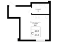 Клубный квартал Европа 6, литера 5: Планировка Студия 24,8 м²