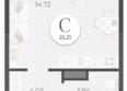 Моренуар, литер 23: Планировка Студия 25,21 м²