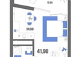 Мойнако Резорт: Планировка Номер 41,9, 41,91 м²