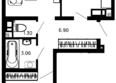 Долина, литер 3: Планировка 2-комн 57,86 м²