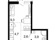 Лестория, дом 6: Планировка 1-комн 21,6 м²