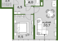 ДОГМА ПАРК, литера 19: Планировка 1-комн 46,2 м²