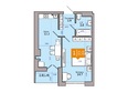 65: Планировка 1-комн 35,7 м²