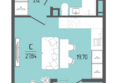 ПРИМА: Планировка 1-комн 27,84 м²