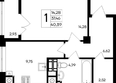 Парковые кварталы, этап 1: Планировка 1-комн 40,17 - 40,39 м²