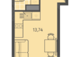 Теплые края, литер 9: Планировка Студия 21,31 м²