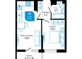 Отражение, 1 очередь литера 2: Планировка 1-комн 40,2 м²