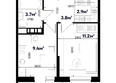 Спорт Виладж, 2.7: Планировка 1-комн 32,7 м²