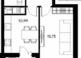 Столица: Планировка 1-комн 39,33, 40,41 м²
