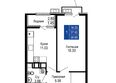 Море, литер 10: Планировка 1-комн 39,68 м²