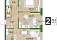ДОГМА ПАРК, литера 7: Планировка 2-комн 60,1 м²