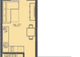 Теплые края, литер 2: Планировка 1-комн 29,91 м²