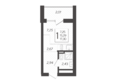 Кислород, корпус 3: Планировка 1-комн 17,3 м²
