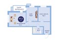 Два Адмирала, дом 2: Планировка 2-комн 57,2 м²