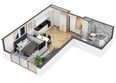 Крымский квартал: Планировка 1-комн 37,5 м²