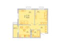 Южане, 3 очередь литера 3: Планировка 2-комн 48,65 м²