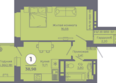 Сокольники, литера 6: Планировка 1-комн 38,72 - 39,32 м²