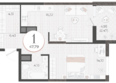 Моренуар, литер 21: Планировка 1-комн 47,79 м²