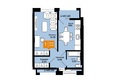 Авиа Парк: Планировка 1-комн 34,6 м²