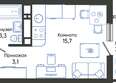 Облака-3, дом 1: Планировка Студия 23,2, 23,4 м²
