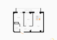 МОЁ: Планировка 1-комн 49,55 м²