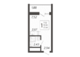 Кислород, корпус 10: Планировка 1-комн 17,44 м²