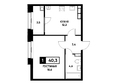 Основа, литер 3.2: Планировка 1-комн 40,3 м²