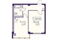 Новый город: Планировка 1-комн 39,5 м²