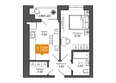 Семья, дом 1: Планировка 1-комн 35,2 м²