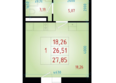 МЕГА-2: Планировка Студия 27,85 м²