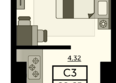 Сердце Ростова 2, литер 8: Планировка Студия 29,21 - 29,44 м²
