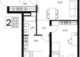 Листория, этап 3: Планировка 2-комн 89,7 м²