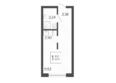 Кислород, корпус 10: Планировка 1-комн 21,04 м²