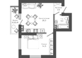 Флора, 2 этап литера 1: Планировка 1-комн 42,6 м²