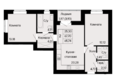 Курортный квартал Ривьера, I оч: Планировка 2-комн 65,74 м²